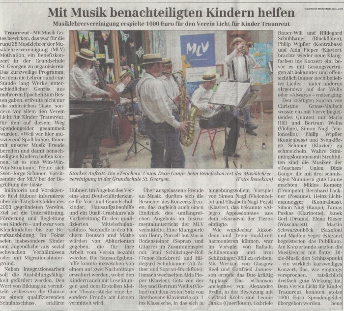2024 03 30 Traunsteinerwochenblatt Benefizkonzert2024