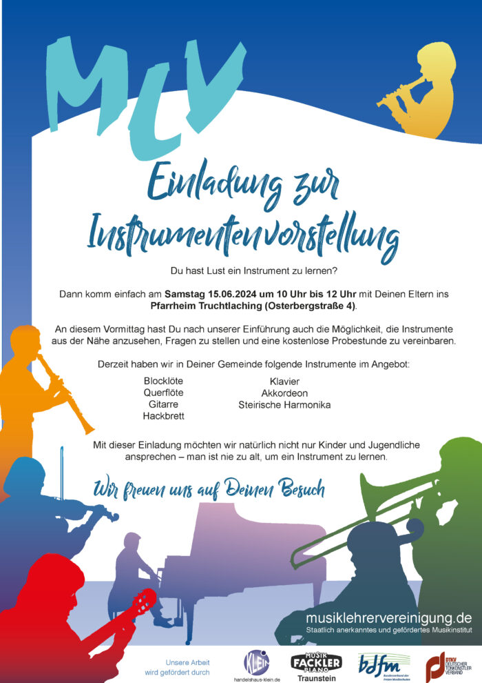 Plakat Instrumentenvorstellung Truchtlaching Juni 24